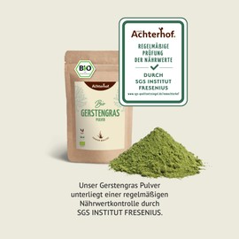 vom-Achterhof Gerstengras Pulver Bio 1000g | reines und natrliches Superfood in Rohkostqualit?t | regelm??ige N?hrwertkontrollen | aus deutschem Anbau | vom Achterhof