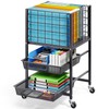 TOOLF 3-Tier Rolling File Cart, Metal Storage Drawer Cart with