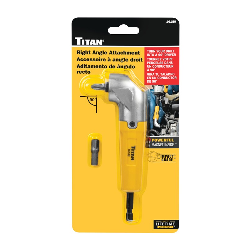 Titan 16189 90-Degree Magnetic Right Angle Drill Attachment for Impact