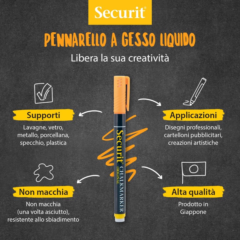 Securit BL-SMA100-V7-AS Original Chalk Marker Kreidemarker, Buchstabendruck, Multicolor, S