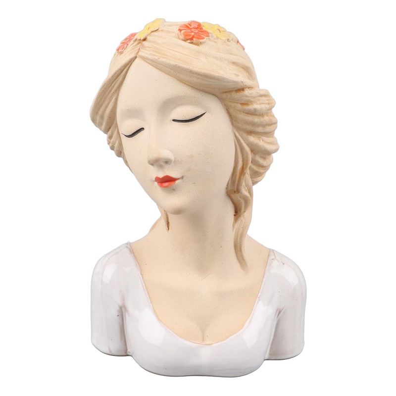 Modern Ceramic Face Vases Decorative Modern Style Shy Girl Flower