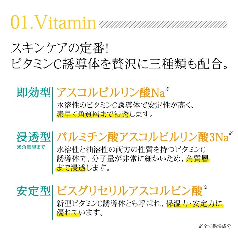 Beauna 3 Types of Vitamin C Derivative Liquid Plus Serum,
