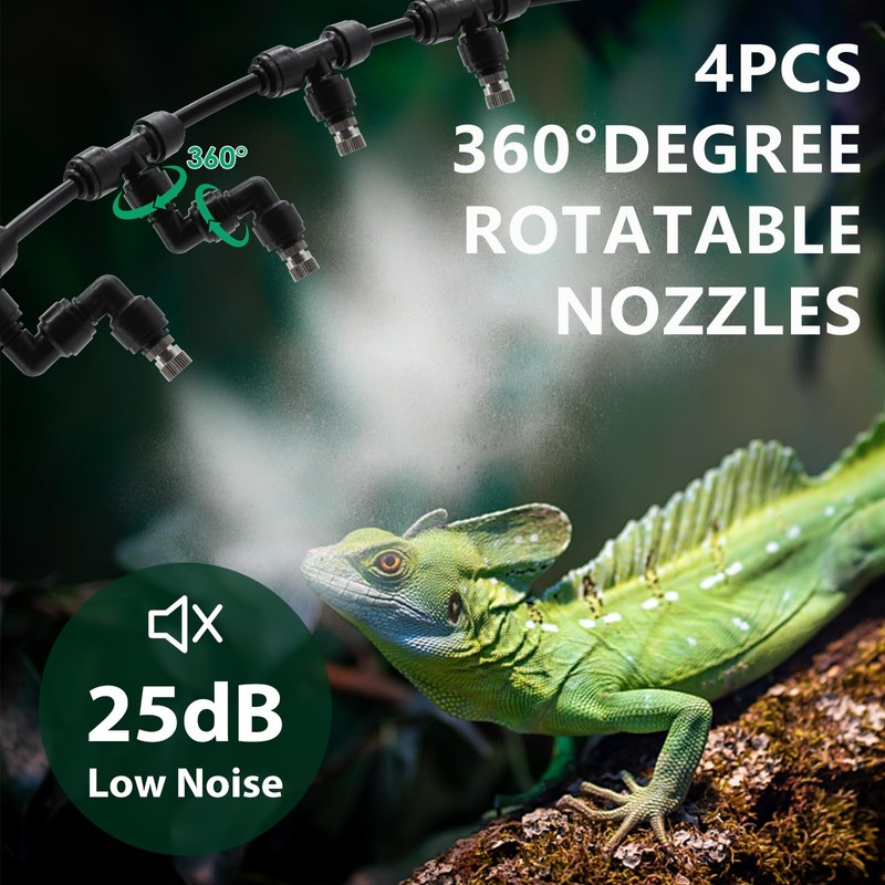 MECESOR Automatic Reptile Mister Humidifier with Timer,Programmable Terrarium Reptile Mister