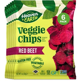 Heaven & Earth Beet Chips 1oz (6 Pack) Crisp and Delicious | Gluten Free | Certified Kosher (including Passover)