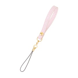 Jungei js01 Short Cell Phone Strap Smartphone Key Chain Leather, Made in Japan (Pink)