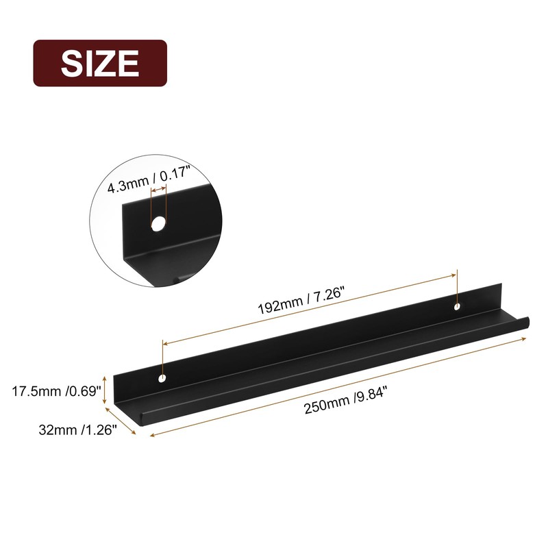 sourcing map Cabinet Finger Edge Pull, 6pcs 250mm/9.84 Aluminum Alloy