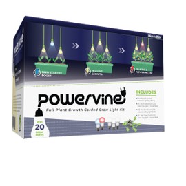 Miracle LED Powervine Seed to Flower Indoor Grow Light Kit - Includes 1 Blue, 3 Full, 1 Red Spectrum 100W Replacement Grow Light Bulbs & 1 3-Socket Corded Fixture (4-Pack)