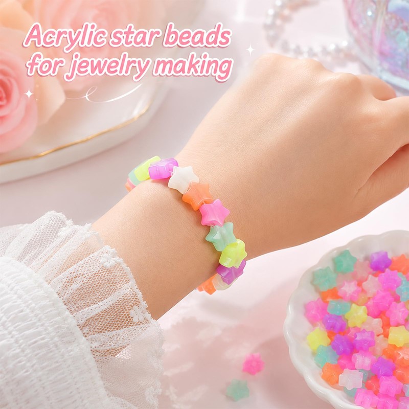 200 PCS Star Beads Luminous Glow in the Dark Beads