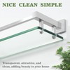 Alise Bathroom Shelf Wall Mounted, Brushed Nickel Large Capacity Glass
