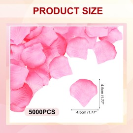 uxcell 5000 Pcs Silk Fake Flower Petals for Wedding, Artificial Rose Petals Bulk for Wedding Confetti Scatter Valentine's Day Proposal Flower Petals Decoration (Gradient Rose Red)