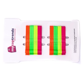 Mytoptrendz® Pack of 32pcs Colour Hair Grip 5cm Long Bobby Pins Waved Kirby Grips Essential Hair Accessories for Women & Girls (Assorted Neon Bright Colour)