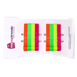 Mytoptrendz® Pack of 32pcs Colour Hair Grip 5cm Long Bobby Pins Waved Kirby Grips Essential Hair Accessories for Women & Girls (Assorted Neon Bright Colour)