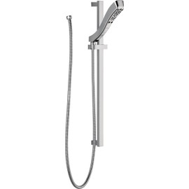 Delta Faucet 4-Spray H2Okinetic Slide Bar Hand Held Shower with Hose, Chrome 51552
