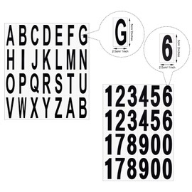 260 Pcs, 10 Sheets Mailbox Numbers and Letters Stickers for Outside Stick on Black Vinyl 2 x 1 Inch Alphabet Number Decals Sticky for Home Business Apartment Address Window Door Car Truck