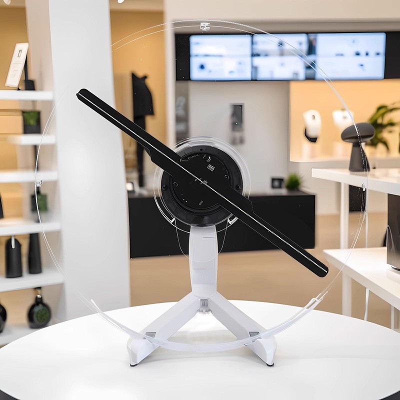 HFZ 3D Hologram Fan with Transparent Protective Cover,WiFi & App-Controlled,