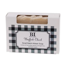 Boston International Scented Bar Soaps Made in the USA Small Batch Artisan Cold Process Soap, 4.5 Ounces, Buffalo Check (Woodsy Spice, Bergamot, Fresh Basil)