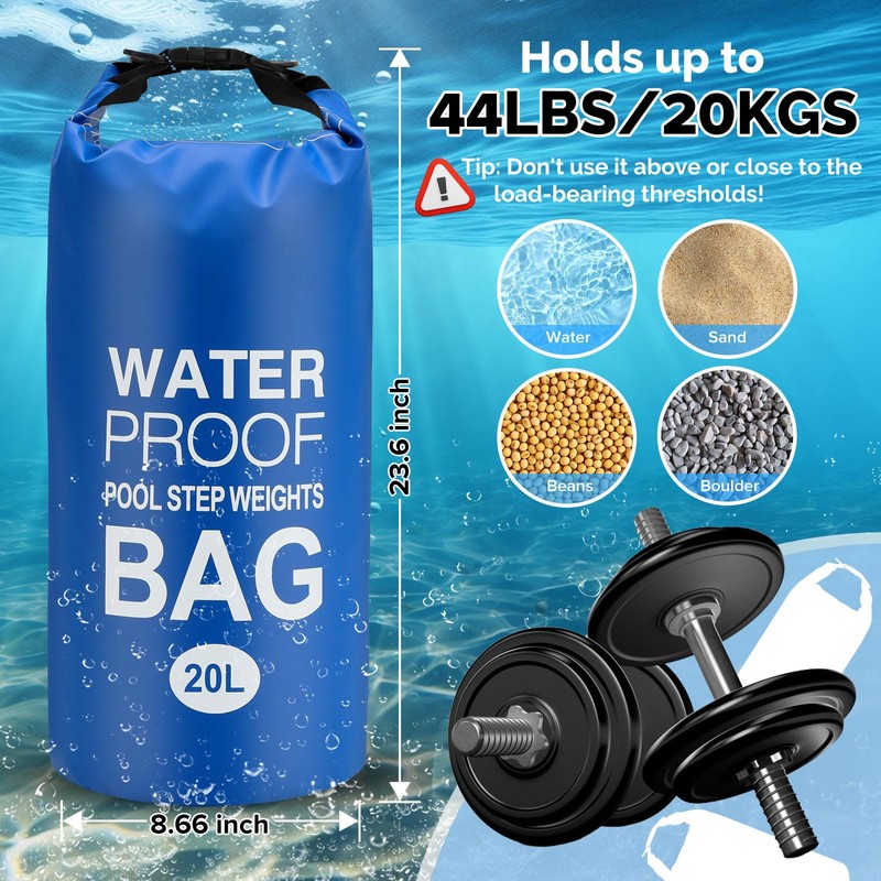 Goovilla Pool Ladder Weights Universal | 2 Pack 20L 500D