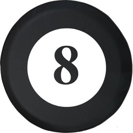 Funny Spare Tire Wheel Cover for Camper SUV Trailer Truck RV JP Thick PVC Leather | Eight Ball Pool Billiards Black 29 Inch