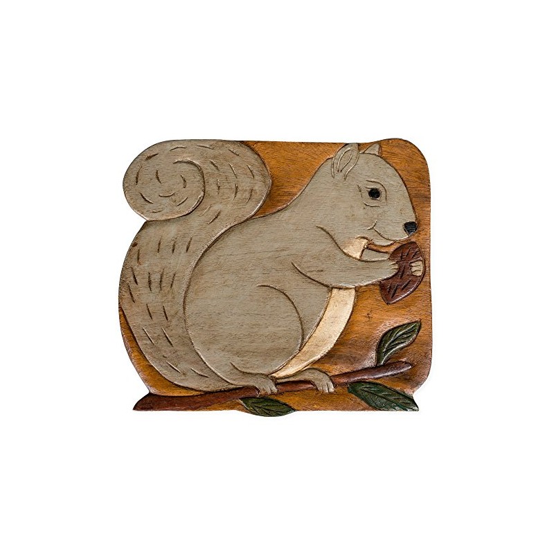 Sea Island Imports, Inc. Squirrel Hand-Carved Acacia Hardwood 11 inch