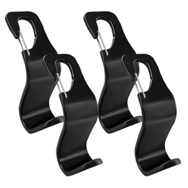 SHMZK 4 PCS Car Seat Headrest Hook, Auto S Type Back Seat Headrest Hanger Storage Organizer, Universal Car Seat Hooks Purse Hanger for Hat Grocery Bags Clothes, Car Accessories