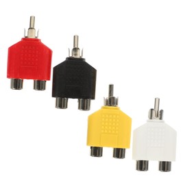 KOMBIUDA 4pcs Y Splitter Adapter Dual Female to Male Audio Video Converter for Tv Cable Construction Easy to Use Wide Compatibility