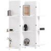 67" 4-Panel Portable White Folding Room Divider Wooden Privacy Screen