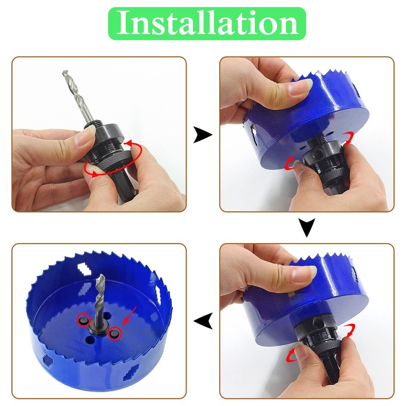 Seimneire 4-3/8 Inch Hole Saw with Heavy Duty Arbor, 1.2