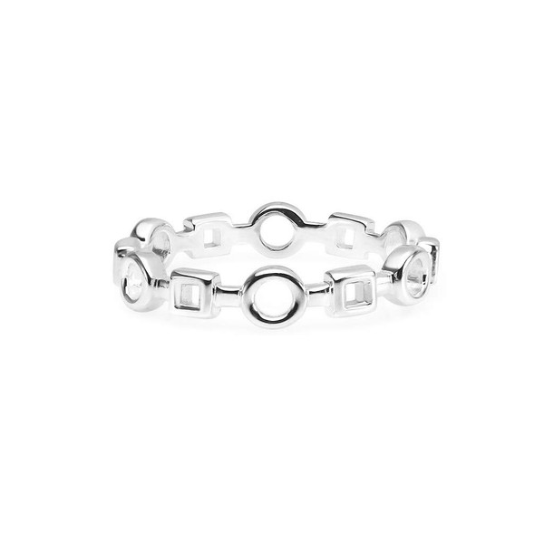 Silverline Jewelry - 925 Sterling Silver Open Square and Circle