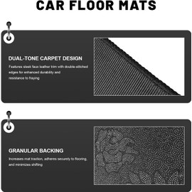 4 alfombrillas impermeables para coche delanteras y traseras con respaldo antideslizante, elegante alfombra de vehículo, accesorios interiores universales para protección para todo tipo de