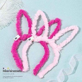 Rabbit Ears Headpiece, Rabbit Headband Luminous Headband, LED Plush Headband Easter Birthday Christmas Party Adults Children Luminous Headpiece Hairband Rabbit Ear (Colour A)