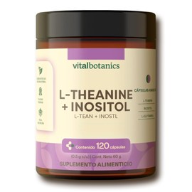 L-Teanina  Inositol. 120 capsulas de 500mg (4 meses). VitalBotanics. Multivitaminico con L-Glutamina, Suplementos Alimenticios. Libre de Gluten y...  