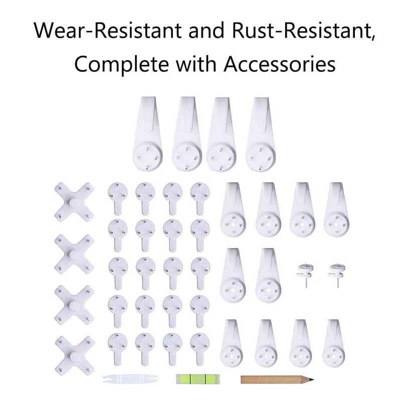 TopHomer 43 Pcs Concrete Wall Hooks Picture Frame Hangers Without