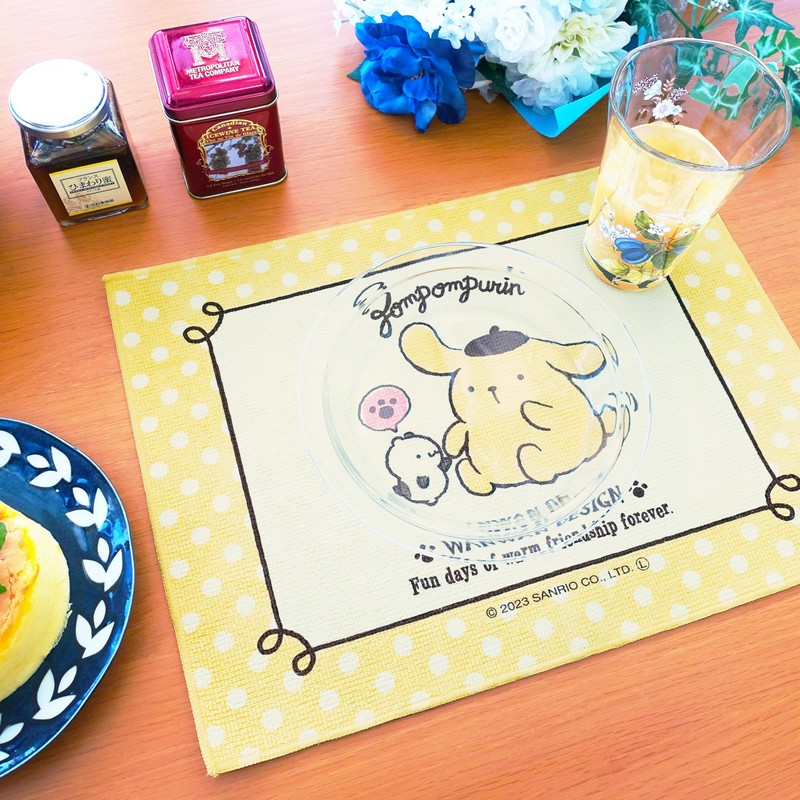Sanrio Absorbent Placemat (Yellow (Pom Pom Plum)