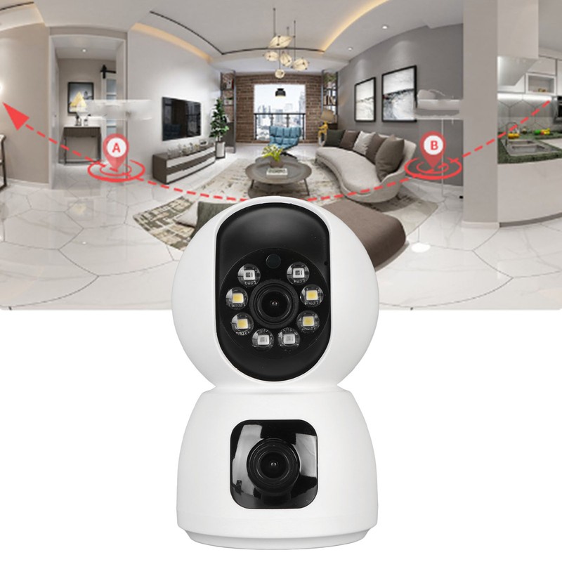 Indoor Camera Dual Lens 2K Full HD Night Vision Two