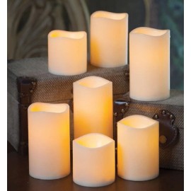 Battery Operated Candles Set of 7 Ivory Wax Flameless Candles