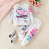 Arlubiya Kids Toddler Girl Clothes Heart Letter Print Long-sleeved round