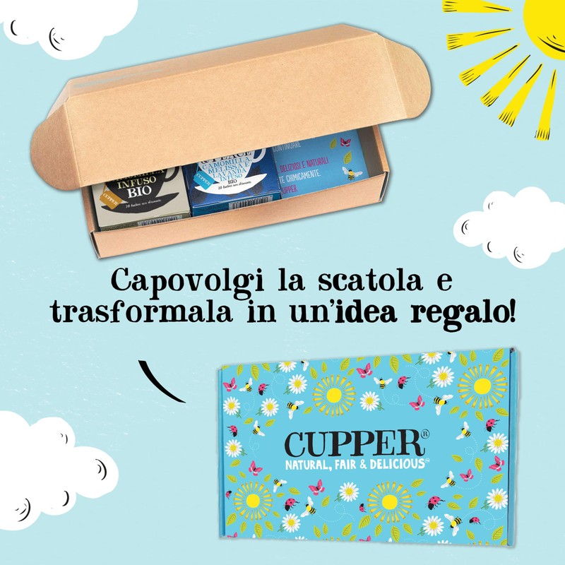 CUPPER Cofanetto Mix di Camomille Biologiche, Camomilla e Pesca, Snore&Peace