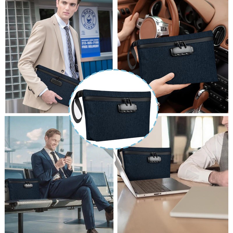 BOJLY Odour-Proof Bag, Money Bag with Combination Lock - 32