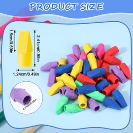 Oruola 50pcs Pencil Top Erasers,Universal Eraser Caps for Pencils,Pencil Top Erasers Cap Erasers,Studying Supplies,Cap Erasers for Pencils,Cap Erasers for School,Office,Classroom(Multicolor)