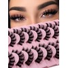10 Pairs Pack of 5D Wispy Mink Eyelashes - Cat