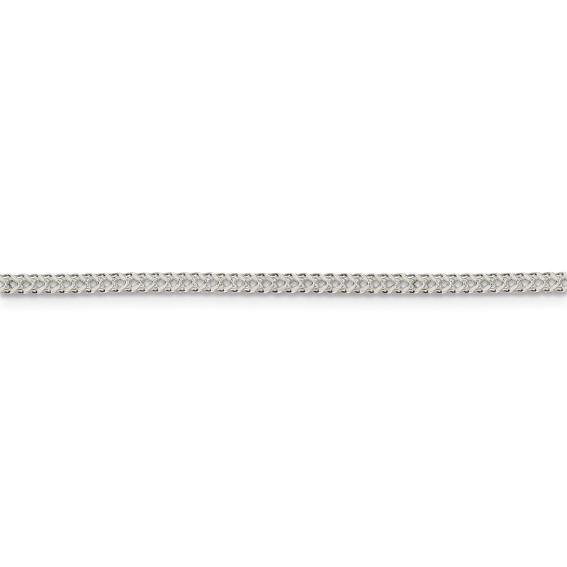 Solid 925 Sterling Silver 2mm Diamond-Cut Square Franco Necklace Chain