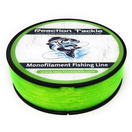 Reaction Tackle Monofilament Fishing Line- Strong and Abrasion-Resistant Nylon Mono Fishing Line, Freshwater and Saltwater Fishing Line Hi Vis Green 10/1600