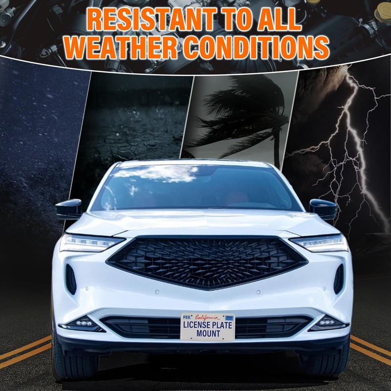 Front License Plate Holder No-Drill License Plate Bracket Mount Anti-Theft