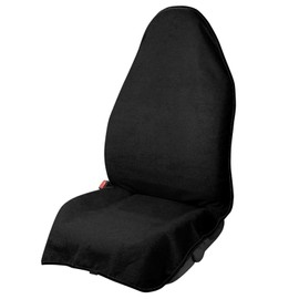 Car Seat Covers - Front Seats Sweat - Absorbent & Waterproof Towel Material, Ideal for Gym, Running, Swimming, Beach & Hiking - Fits Cars, SUVs, Trucks (Classic Black, 1 Piece)