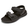 Rockport Men's Darwyn Quarter Strap Sandal, Black LEA II, 9