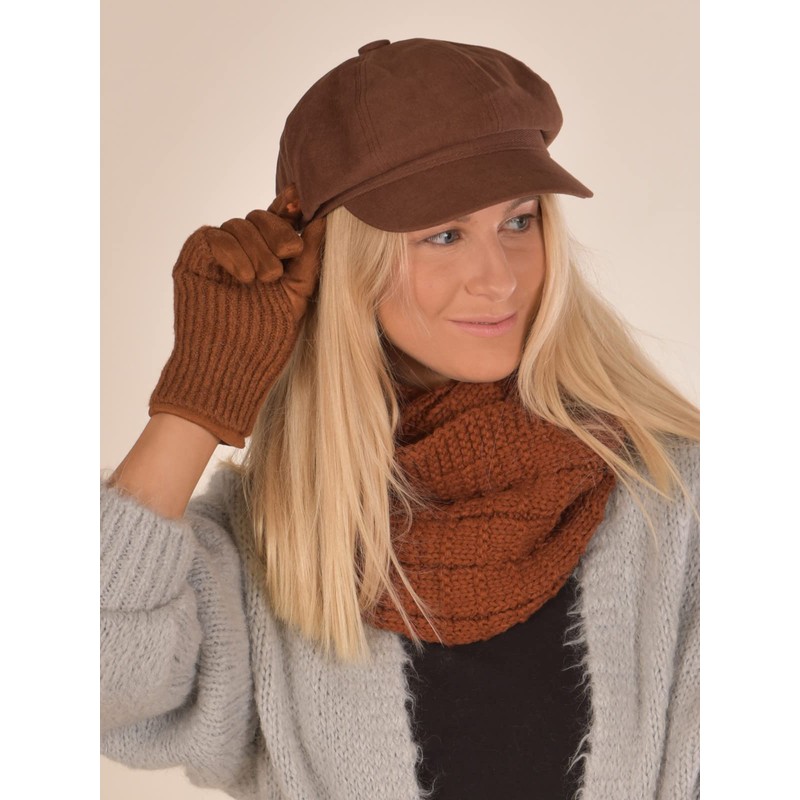 styleBREAKER 01018154 Knitted Loop Scarf Checked Plain Fine Knit Winter