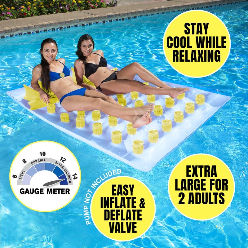 Poolmaster Double French Pocket Large Two Person Inflatable Swimming Pool