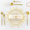 Gold Placemats Set of 6 Flower Pressed Vinyl Place Mats