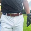 Swig Sip Needlepoint Golf Belt for Men - Flat Brass
