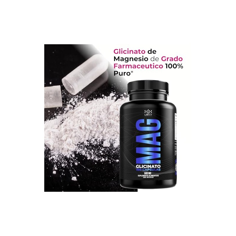 Glicinato de Magnesio 100% Puro con 16% Magnesio Elemental de